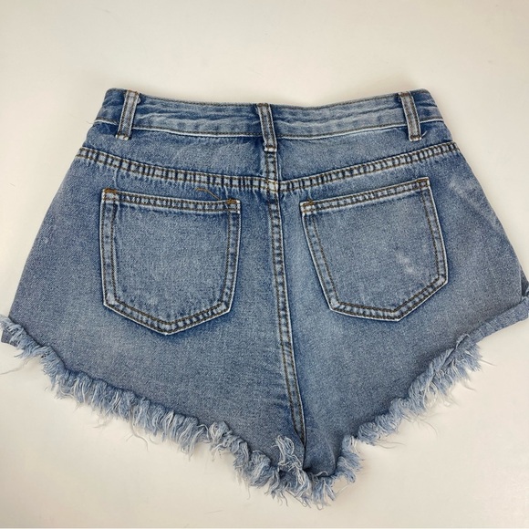 High Rise Cut Off Ripped Jean Shorts - Picture 12 of 15
